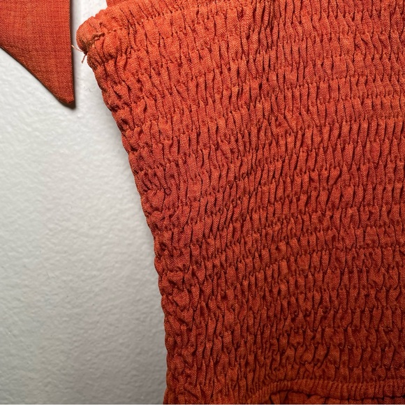 Rust Bow Strap Tiered Maternity Midi Dress Pinkblush Size M Color Rust Orange - Picture 12 of 12